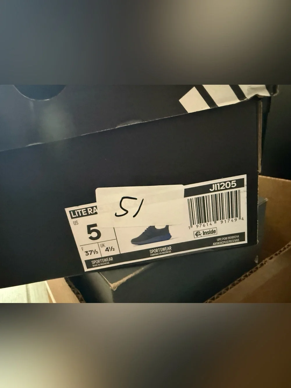 adidas Kids Gray and Blue Lite Racer Sneakers